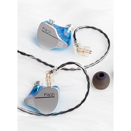 keephifi Kbear IEM Flash 1BA+1DD Headphones HiFi In-Ear Monitor, In-Ear Monitor with CNC Lid, Dynamic Driver 10 mm, Removable Cable (Blue, with Micro)
