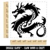 Asian Long Dragon Chinese Mythological Creature Square Rubber Stamp for