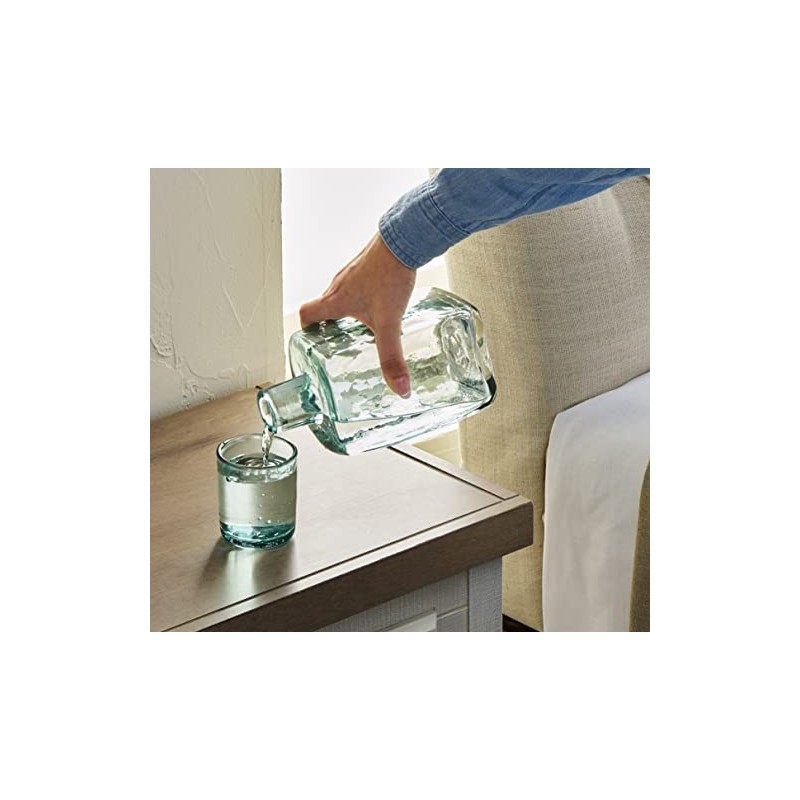 Mud Pie Bedside Carafe Set, Glass, 8 1/2" x 3