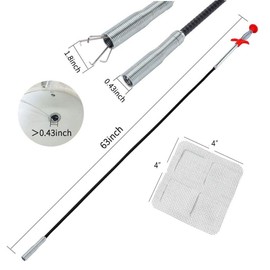 63 inch flexible drain snake drain clog remover tool, sewer, shower, kitchen, bathroom, tub, plunger alternative, drain hair removal tool（Gift 10 disposable floor drain nets）