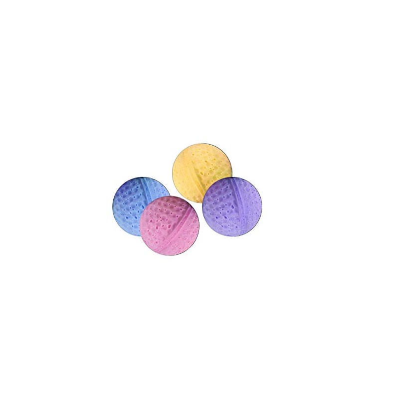 Karlie Cat Toy 4 Sponge Balls, Diameter-4 cm, Assorted Colours