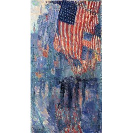 The Avenue in The Rain by Frederick Childe Hassam - 14" x 28" Premium Canvas Print