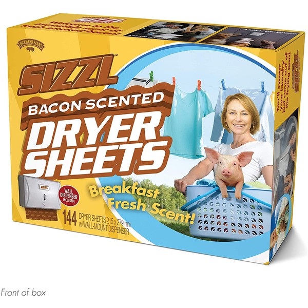 Prank Pack “Sizzl - Bacon Scented Dryer Sheets” - Wrap Your Real Gift in a Prank Funny Gag Joke Gift Box - by Prank-O - The Original Prank Gift Box | Awesome Novelty Gift Box for Any Adult or Kid!