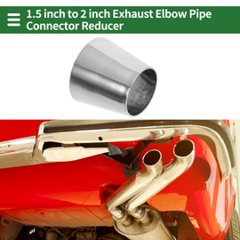 Motoforti Mandrel Exhaust Bend Elbow Concentric Reducer Car Exhaust Pipe Tubing Piping Adapter 1.25"OD to 2"OD 304 Stainless Steel Silver Tone 2 Pcs