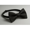 OUTLETISSIMO Mens Black Elegant Jacquard Microfiber Bow Tie Pre-knotted and