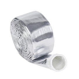 FOURUB Automotive Heat Shield Sleeve Aluminized Wire Sheathing Roll - Heat Resistant(485 Fahrenheit), Vapor Lock and Insulation Fuel Line HeatShields (3/4''-9ft)