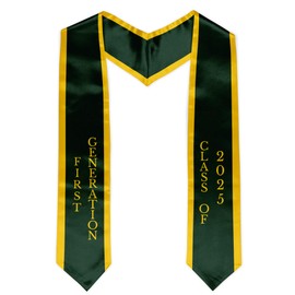 XINWBB First Generation Graduation Stole 72'' Class of 2025 Graduation Sash for Graduation Gift (Green&Gold)