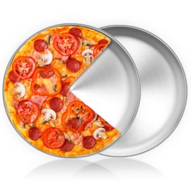 HaWare Pizza Tray, Round Pizza Mould, 30 cm, Stainless Steel Pizza Baking Tray, Pack of 2 for Oven Baking - Non-Toxic & Healthy, Easy to Clean & Dishwasher Safe