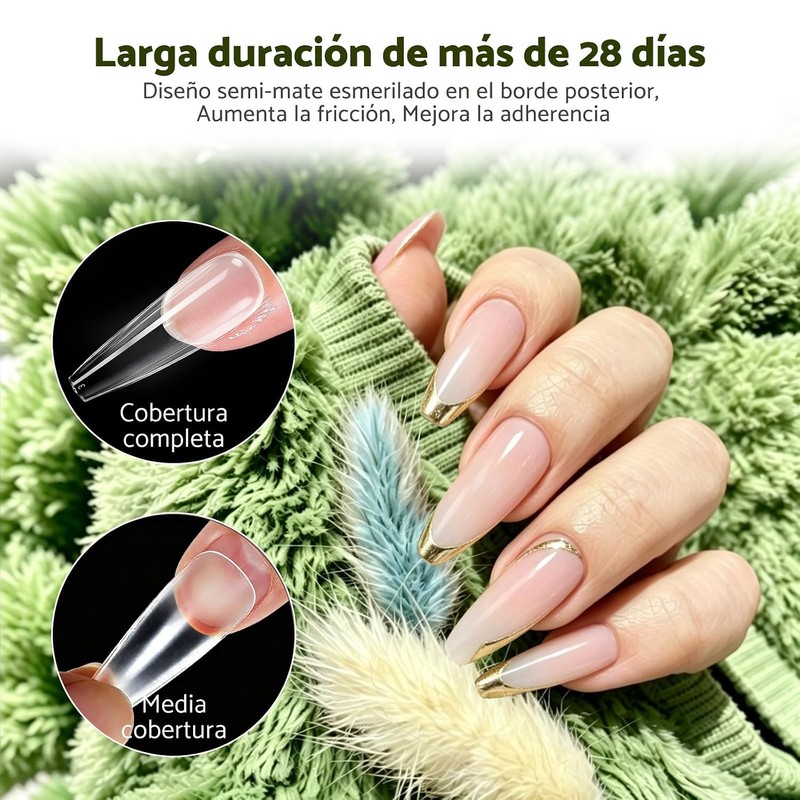 CHERIMOYA Kit Tips para Uñas Coffin 240pz + Pegamento 3x10ml