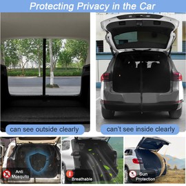 Car Tailgate Mosquito Net for SUV MPV, Car Camping Magnetic Mesh Screen Camping Tent Car Camping Accessories for Metal Tailgates (L)