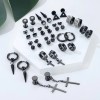 15 Pares Aretes Hombre Piercing Pendientes Acero Inoxidable