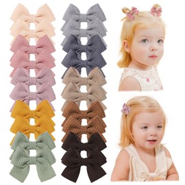 Jollybows 20pcs Baby Hair Clips Girls Bows 2" Mini Alligator Clip Toddler Pigtail Bow Fine Hair Clip
