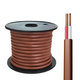 FRUDRIK Thermostat Wire - Solid Copper 18 Gauge - CL2 - Power Circuit Cable (18/2Brown, 50ft)