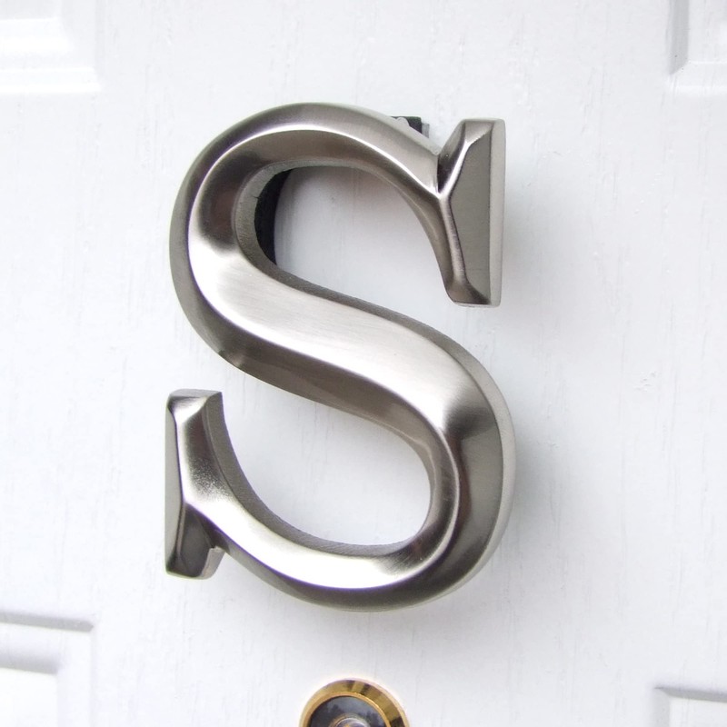 Monogram Letter S Door Knocker - Nickel