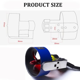ApisQueen 12-24V U5 Brushless Underwater Thruster 800W Brushless Motor 7kg (15.43LBS) Thrust With 100A BI-Directional ESC for Inflatable Boats,ROVs,Kayaks (CCW Thruster)