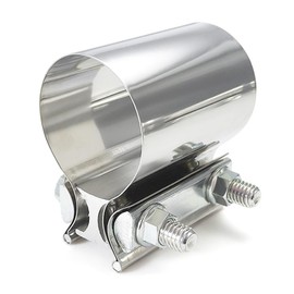 Exhaust Clamp 2 inch, 75mm Butt Joint Band Exhaust Clamps 304 Stainless Steel