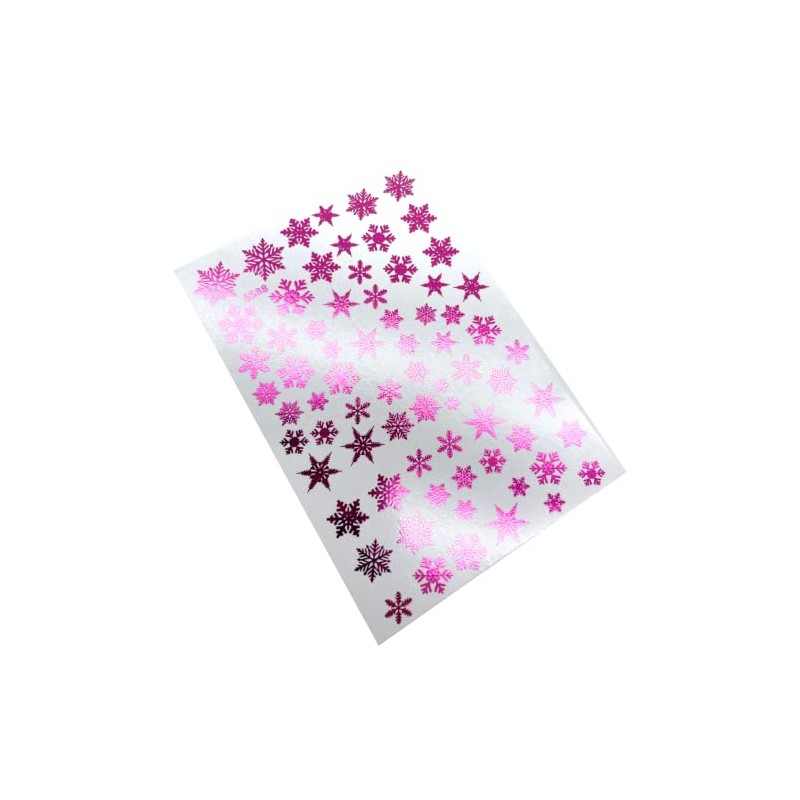 INKVICTUS Winter Snowflake Nail Decals/Sliders Purple Foil 5588