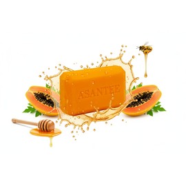 ASANTEE PAPAYA & HONEY Soap Bars with Vitamin C,E and Q10 Skin Cleansing 4.40 Oz New