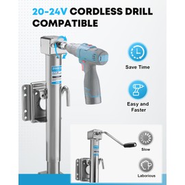 Kohree 2000 lbs Trailer Jack with Dual Wheel, 20-24V Cordless Drill Compatible, Heavy Duty Bolt on Trailer Tongue Jack for RV, Boat, Sliver, 12" Lift