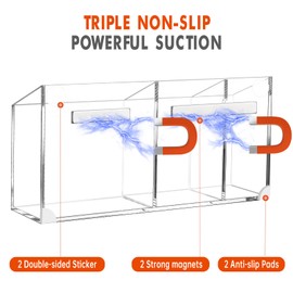 Banafich Magnetic Dry Erase Marker Holder, Acrylic Magnet Pen Holder for Whiteboard, Refrigerator, Magnetic Fridge Organizer for Office, Classroom, Whiteboard Maker Holder, Locker Organizer