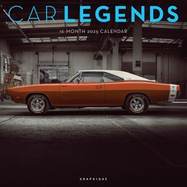 Graphique 2025 Car Legends Wall Calendar | 12” x 12” | Thick Paper | Home & Office Organizer | Large Monthly Grid | 3 Languages & Marked Holidays | 4 Month Preview Page for 2026