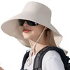 WANYI Women's Sun Hat with Neck Protection Wide Brim Summer