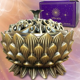 Lotus Incense Burner - Incense Burner Lotus, Charcoal, Cone, Sage, Elegant and Durable - Incense Burner for Relaxing and Calming Atmosphere