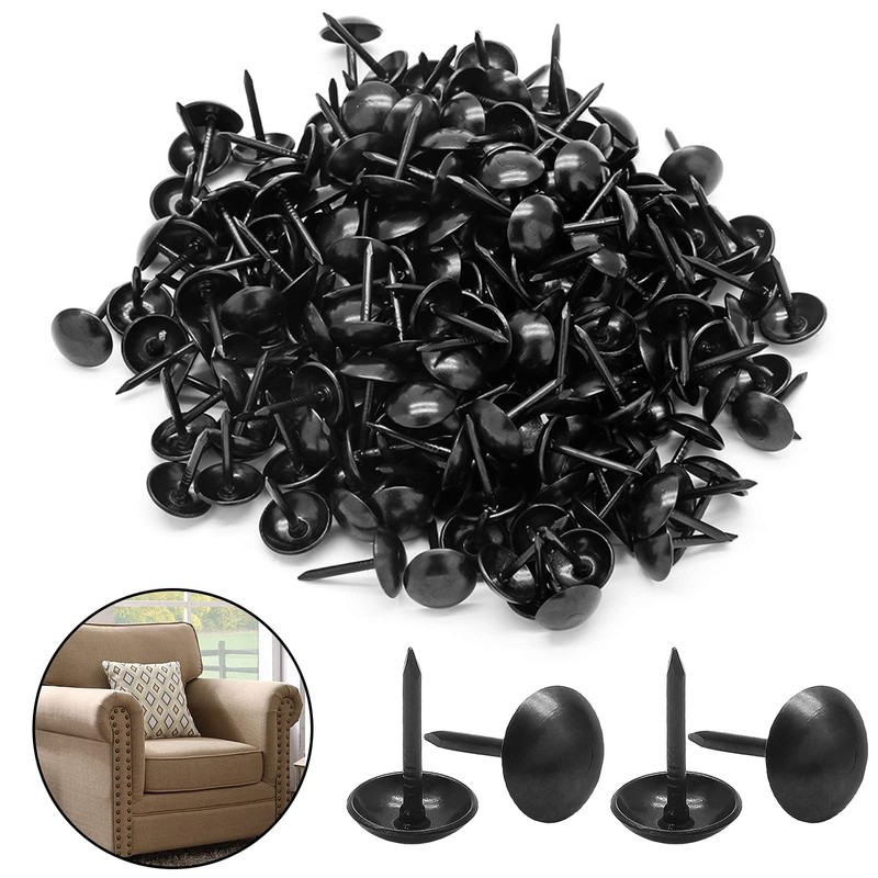 200 Pcs Metal Upholstery Tacks, Thumb Tacks, Black, 13mm×7.5mm