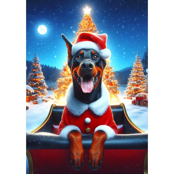 Doberman Black Tan - Best of Breed DCR Christmas Garden