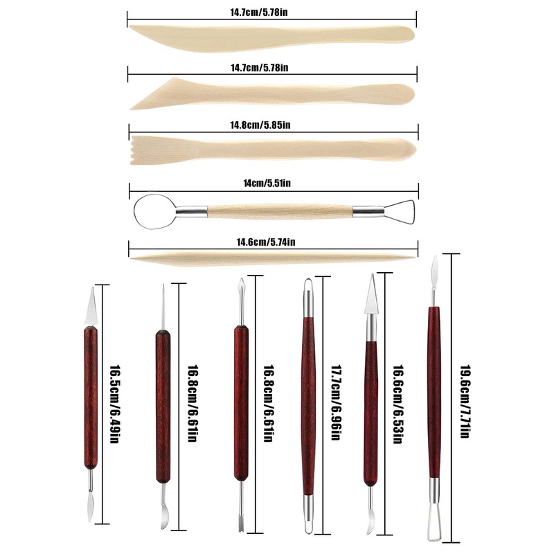 Clay Tools Dough Carving Tools Set of 11 Stirrers Set