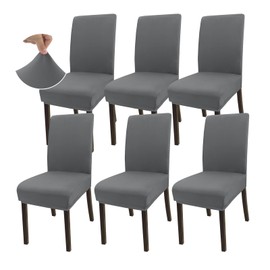 Granbest Super Stretch Dining Chair Slipcovers, Universal Parson Dining Chair Covers, Removable Chair Protectors for Dining Room, Kitchen, Restaurant and Hotel (Set of 6, Light Gray)
