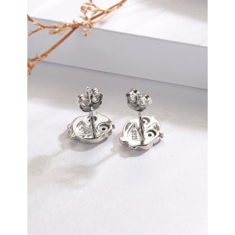 Owl Gifts for Women 925 Sterling Silver Owl Stud Earrings