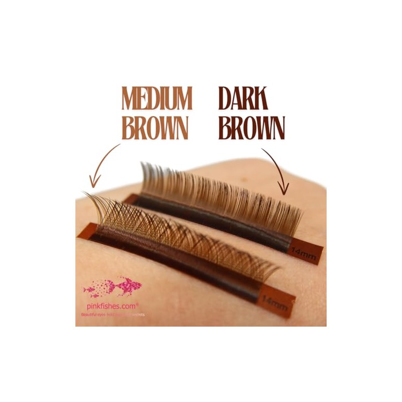 Pinkfishes Easy Fan D0.05 Dark Brown Lash Trays - Professional