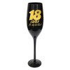 18th Birthday Black Gold Effect Champagne Flute Glass