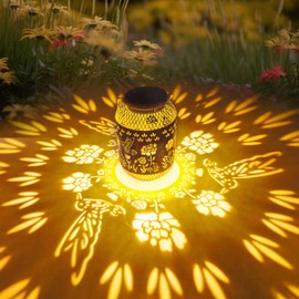 Hummingbird Solar Lanterns Outdoor Waterproof Garden Decor, Mothers Day Gifts for Women, Mom, Grandma Metal Hanging Solar Lights for Outside Yard, Patio, Pathway, Porch, Landscape