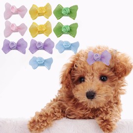 10Pcs/Set Dog Hair Bows Lovely Pets Hair Clips Bowknot Clip Hairpins Cats Dogs Hair Accessories Pet Grooming Products for Puppies Cats and Other Small Pets