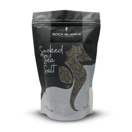 Boca Blanca – Mesquite Smoked Sea Salt - Premium Sea Salt Flakes - 100% Natural from Sea of Cortés - Special for roasts and grills - Chemical Free - Certified Kosher Salt - 16 Oz Resealable Pouch