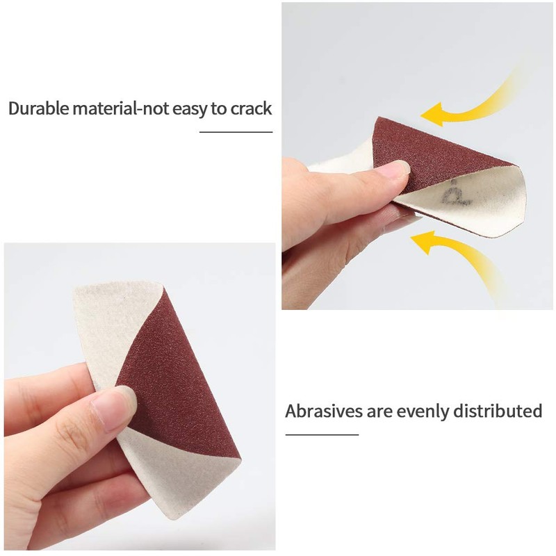 SPEEDWOX 30 Pcs Hook and Loop Triangle Sandpaper 120 Grit