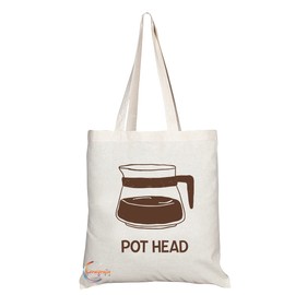 Coralgraph Inc TB1116 Pot Head Novelty Present Gift Printed Eco-Friendly Stylish Long Handled Tote Shoulder Bag