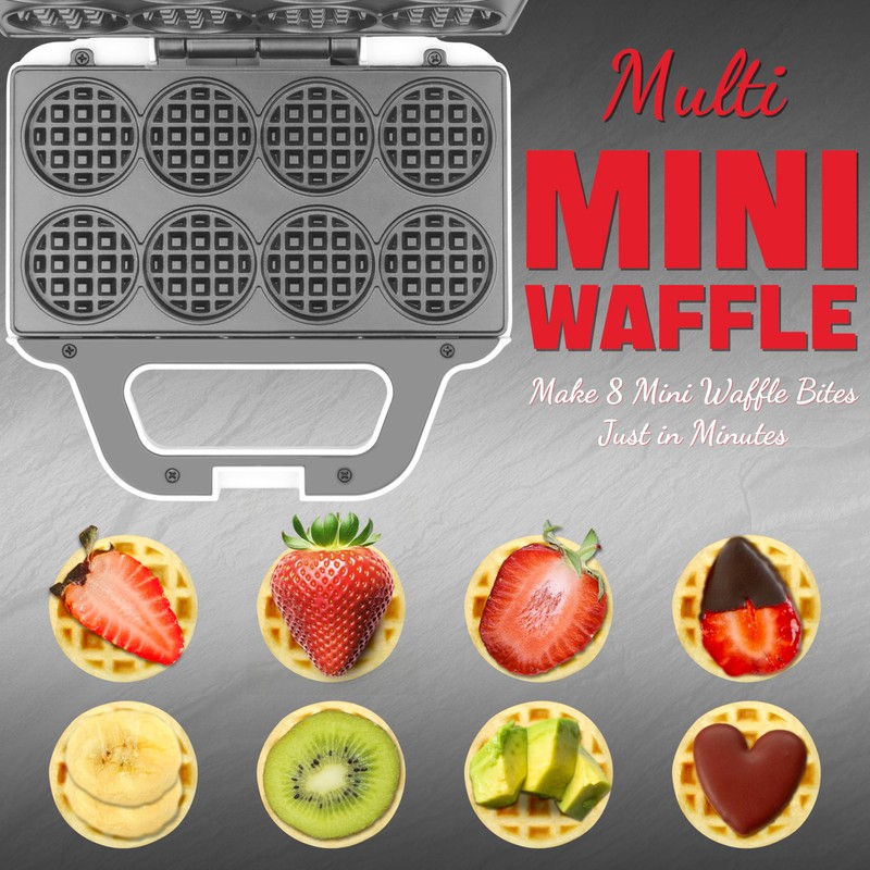SugarWhisk Mini Waffle Maker Machine, Tiny Waffle Bites Iron for