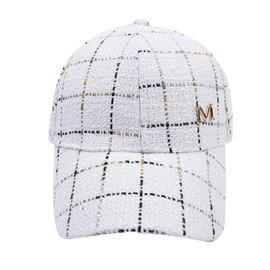 Morris Coo Women's Cute, Cheek Pattern, Cap, Glitter, One-Point Casual Hat, Golf, Adjustable, Outdoor, white