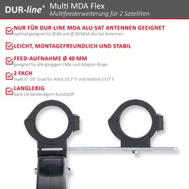 DUR-line Multi MDA Flex - Multifeeder Extension - 1 x Multi Rail, 2 x LNB Feed Holders