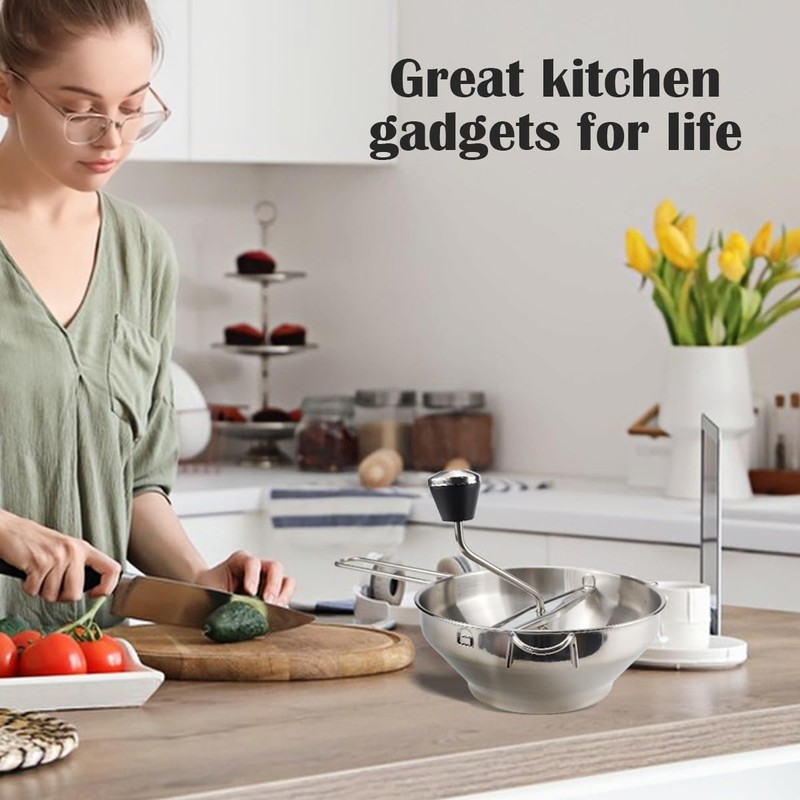 Stainless Steel Potato Ricer with 3 Interchangeable Discs – Heavy