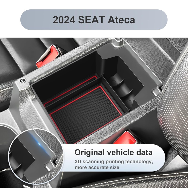 SKTU Centre Console Organiser Compatible with Seat Ateca 2016-2024 Glove