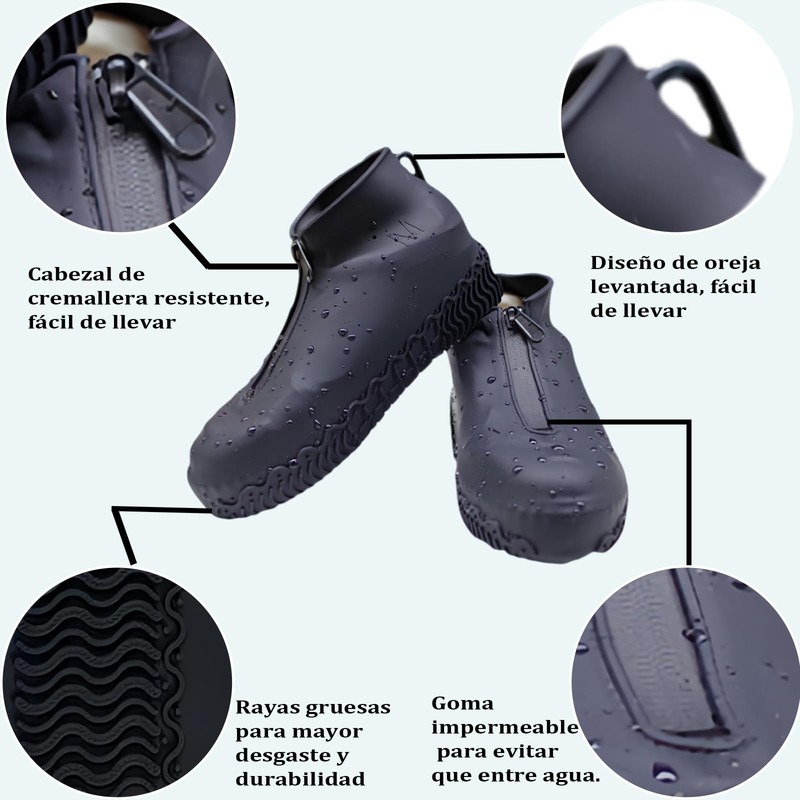 COREJOY Cubierta de zapatos impermeable,Cubierta Zapato Impermeable Portátil con Cremallera,