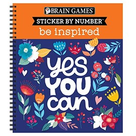 Brain Games - Sticker by Number: Be Inspired - 2 Books in 1