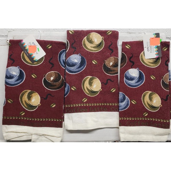 American Mills SET OF 3 SAME PRINTED KITCHEN TOWELS (15"x25")