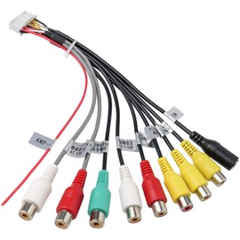 Zenoruslky Android Radio RCA Cable 20 Pin RCA Harness Assembly Car Stereo Audio Video RCA Adapter Wiring Harness Kit with 9 RCA Plug Connector