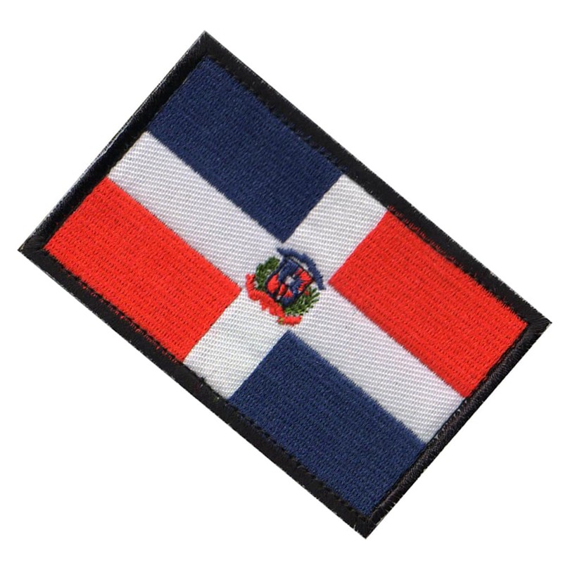 Dominican Republic Flag Embroidered Patch Loop Hook Morale Shoulder sew