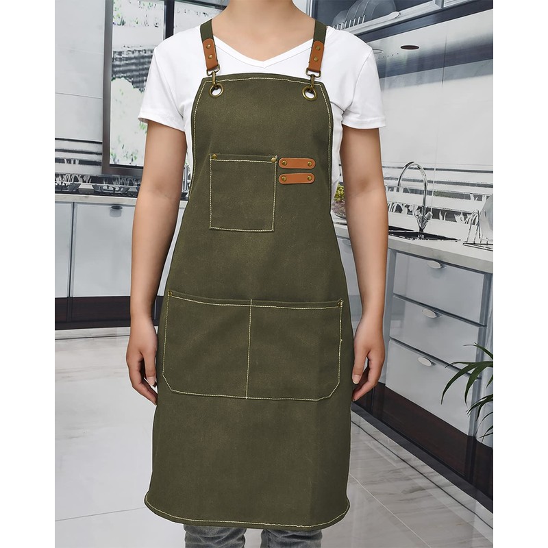 crazy bean BBQ Apron for Men Women Adjustable Work Apron